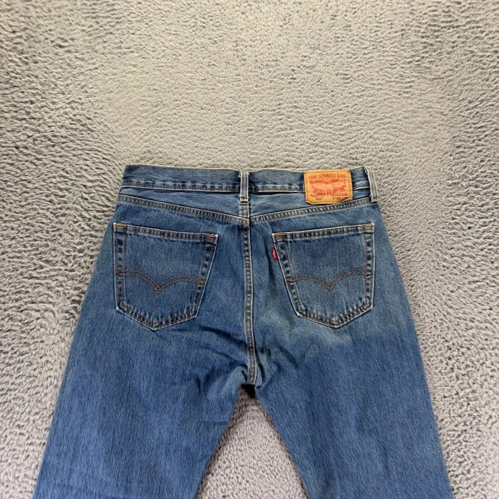 Levi's 505 Jeans Mens 33x29 Blue Cotton Denim Straight Leg Travel Streetwear